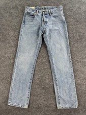 Abercrombie Jeans Men 30x32 Blue Denim Classic Straight Stretch Button Fly y2k