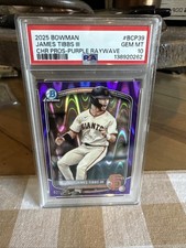 James Tibbs III 2025 BOWMAN CHROME PROSPECTS PURPLE RAYWAVE 021/250
