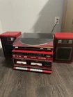 Rare Boombox Vintage Sanyo Record Player Stereo Double Cassette Receiver System