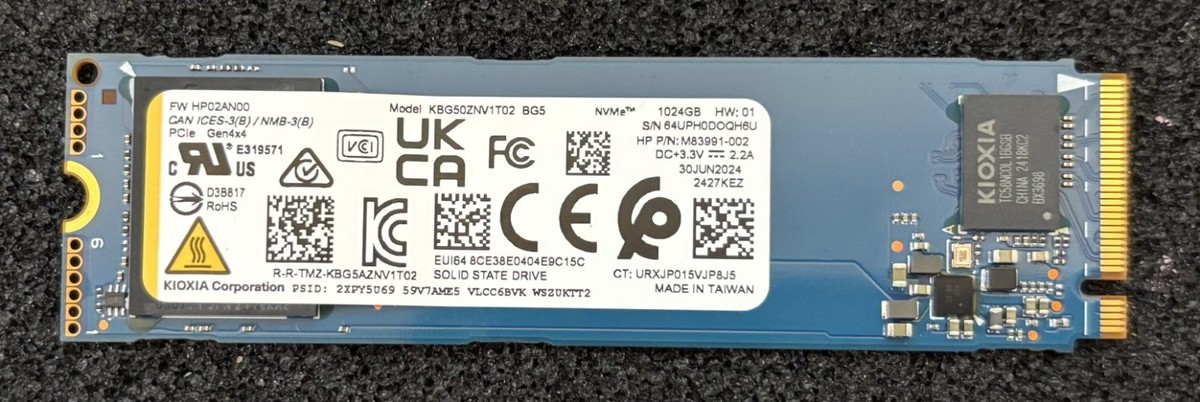 KIOXIA SSD KBG5AZNV1T02 1024GB 1TB NVMe Gen4x4 PCIe/100