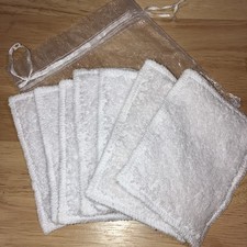 Makeup Remover Washing Cloth 5" x 4" Make Up Towels Reusable White Cotton Terry