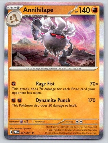2024 POKEMON ANNIHILAPE PALDEAN FATES 047/091 HOLO RARE NM A9863 FREE S&H