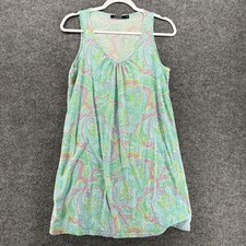 Lauren Ralph Dress Nightgown Womens M Green Paisley Comfy House Dress Patio Mumu