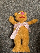 16" Disney Store "FOZZIE BEAR" THE MUPPETS Plush Iconic Brown Hat  Bow 
