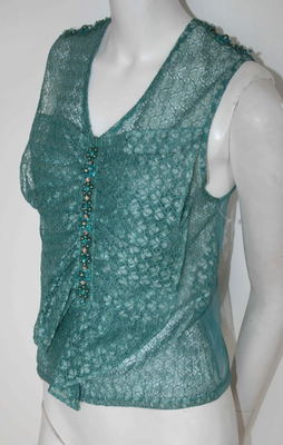 Haut Dentelle Vert Jade Matthew Williamson - Taille 8 UK / 4 US, Neuf Avec étiquettes