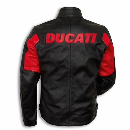 New Men's Red & Black Ducati C4 Cowhide Leather Jacket Motorbike Leather Jacket - Picture 2 of 3