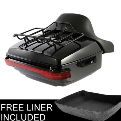 King Trunk Pad Top Rack Tail Light Fit For Harley Touring 14-25