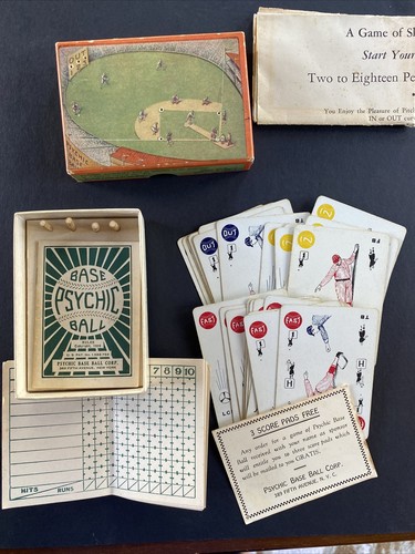 RARE 1927 Psychic Baseball game Early Collectible Piece Complete w/Box wow - Picture 2 of 11