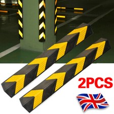 2PCS Reflective Corner Guards Wall Reflectors Garage Strips Edges Protector .
