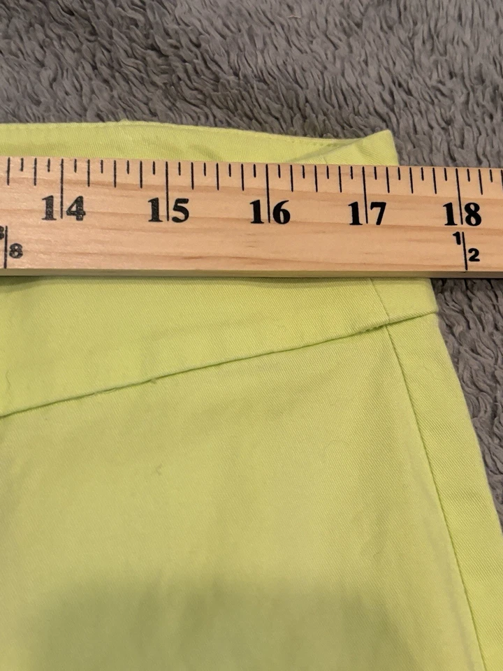 Ann Taylor Pants Womens 12 Carnegie Cropped Bright Green Yellow - Image 4 of 4