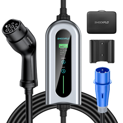 ShockFlo EV Charging Cable Type 2Schuko Home Charger 32A 7.36KW