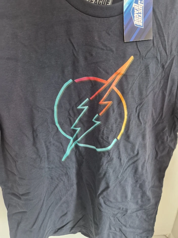 Camiseta manga corta azul marino oscuro DC Comics The Flash Zbox Threads talla pequeña - Imagen 3 de 4