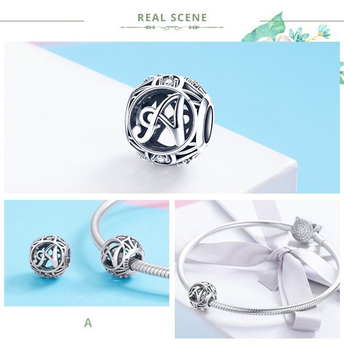 Queenberry Sterling Silver Dice Cube Letter X Bead – .925 Silver Charm Bead For European Bracelets & Necklaces, 8mm Cube