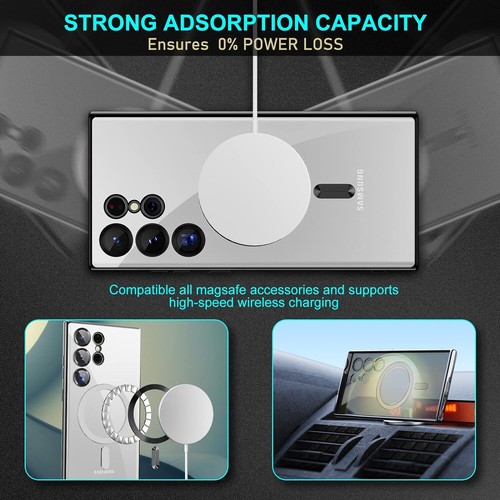 Funda ultra transparente para Samsung Galaxy S24 S23 S22 Mag magnético cubierta enchapada segura - Imagen 6 de 14