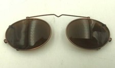 Vintage Bugle Boy Bronze Metal Oval Clips Clip-on Eyeglasses Sunglasses Italy