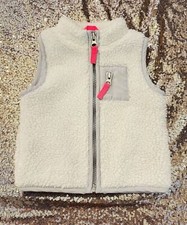 Carter's Fleece Vest White Hot Pink 18 Months Baby Toddler Girl C1