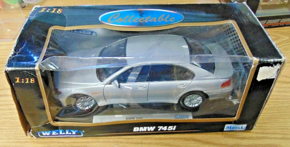 BMW 745i ミニカー 1/18 Welly BMW 745i 1/18 scale diecast car gray silver NIB HTF | eBay