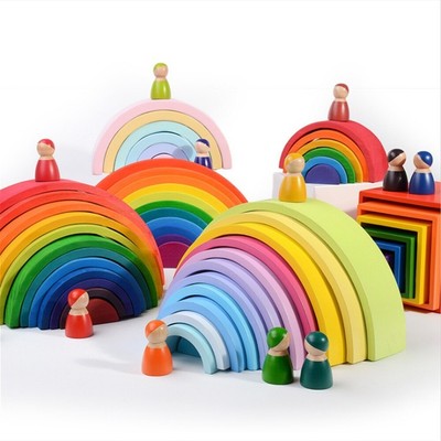 aoile wooden nesting rainbow blocks