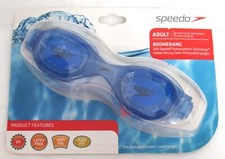 Speedo Adult Boomerang Swim Goggles UV Protection, Anti-Fog, Flex Fit, Comfort
