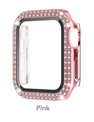   Glitzersteine Schutzhülle für Apple Watch iWatch 3 bis 9  Cover Case Hartglas