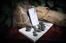 13 Witches Runes Granite Bag Witch Wicca Pagan Divination Goddess Tree of life