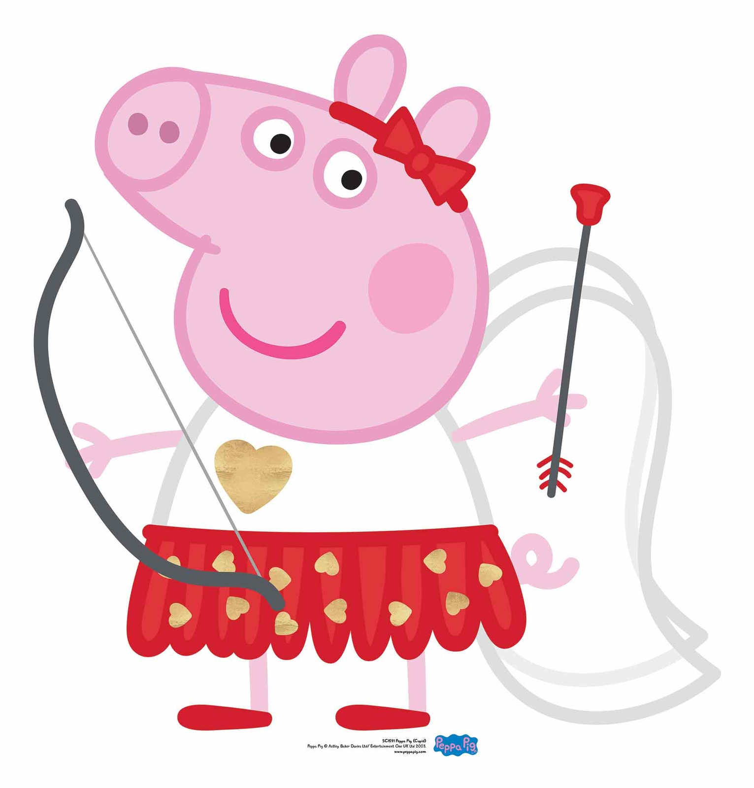 Peppa Pig Cupid Bow and Arrow Cardboard Cutout / Standee - Love Valentine