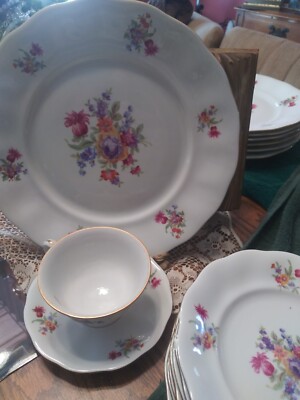 wawel china made in poland 1950's beautiful design gold rimmed