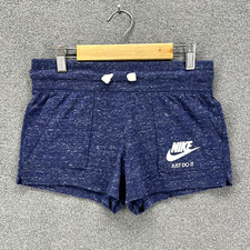 Nike Athletic Sweat Shorts Girls Medium Blue Drawstring Just Do It