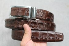No Jointed - Dark Brown Genuine CROC Leather MEN'S Belt- W1.5"