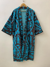 Floral Hand Embroidered Cotton Duster Kimono Vintage Long Jacket