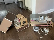2 TESTED Vintage Slide Projectors with E-Z View Illuminated Slide Sorter & more!