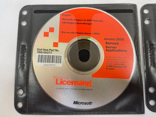 Microsoft Antigen for SMTP Gateways with Spam Manager Windows DVD January 2008 - Picture 2 of 7