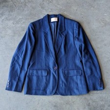 Vintage Pendleton Woolen Mills Navy Blue Wool Blazer Jacket size 6 Made in USA
