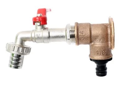 MARKENPRODUKT Outdoorwasserhahnset mit Wandscheibe und Gerätestück 3/4"