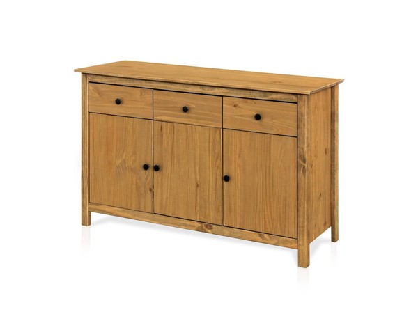 Sideboard Kommode Schrank Tobino Massivholz Kiefer Gewachst 3 TüRen 3 SchüBe-image