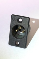 Genuine Neutrik Black 3 Pin XLR Panel Mount NEW