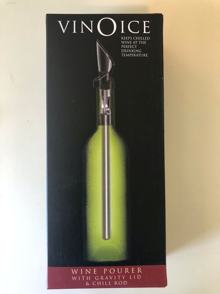 NEW CORK POPS VINOICE Wine Bottle Pourer with gravity lid & chill