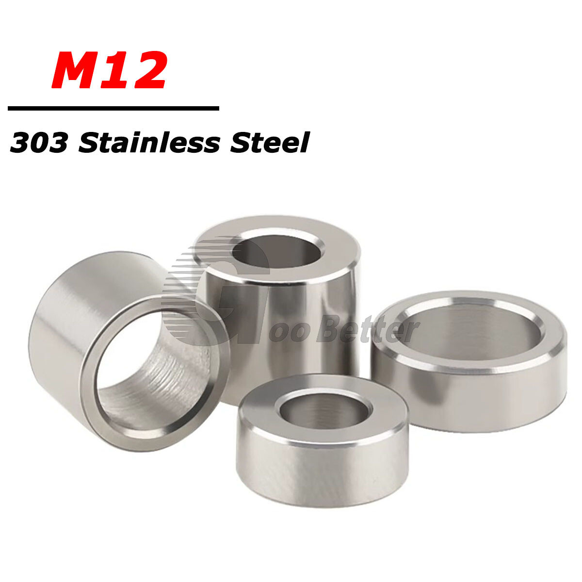 M12 Stainless Steel Spacers Standoff Round Unthreaded Bushing Sleeve Washers eBay