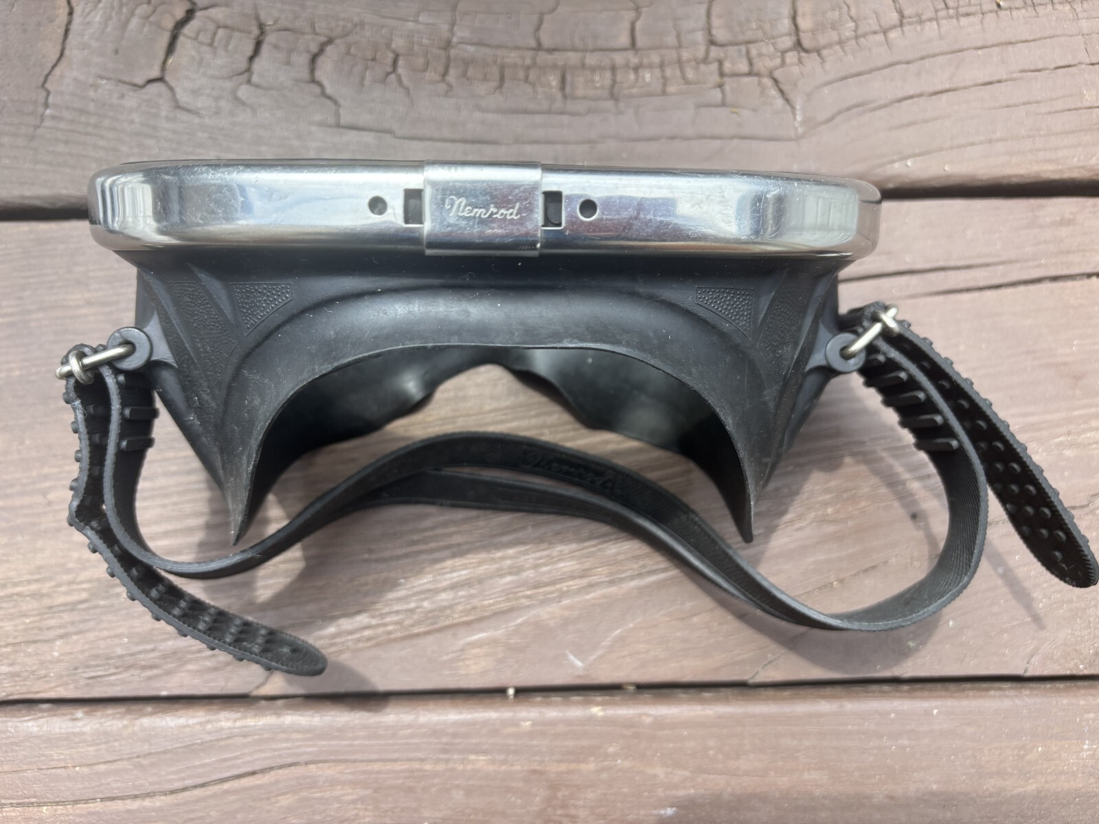 Máscara de buceo Nemrod Valencia vintage años 70 con marco de aluminio