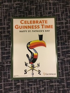 NEW "Celebrate Guinness Time" St Patrick’s Day Metal Beer Tacker Toucan Sign☘️🍺