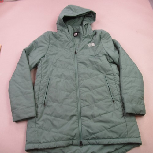 North Face Jacket Womens Large Full Zip Long Sleeve Outdoor Hooded Pockets Green
