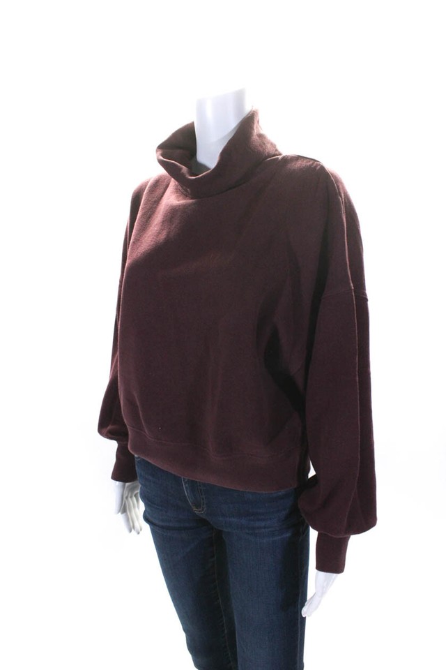 Z Supply Womens Pullover Oversized Cowl Neck Sweatshirt Red Cotton Size Medium eBay