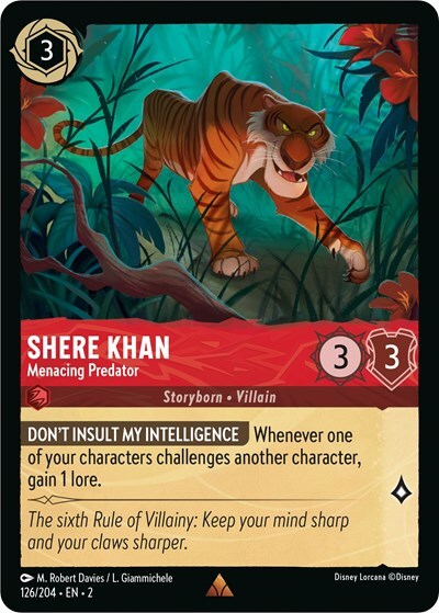 Lorcana Shere Khan - Menacing Predator (126/216) Rise of the Floodborn NM