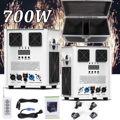 2PCS 700W Cold Spark Machine Stage Effect DMX Firework Machine Wedding & Case US