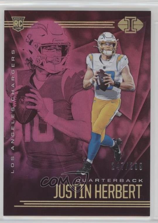 2020 Panini Illusions Trophy Collection Pink 247/399 Justin Herbert #7 3hd