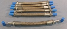 Flexible Braided Metal Hose Assy 9-1/2" L 3/8" Conn. ID 3/8" Hose OD Lot of 6