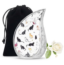 Black Cat Large Cremation Urns For Human Ashes Mother Adult 10 Inch 