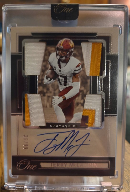 2024 Panini One Terry McLaurin Quad Patch on Card Auto #39/99 Commanders