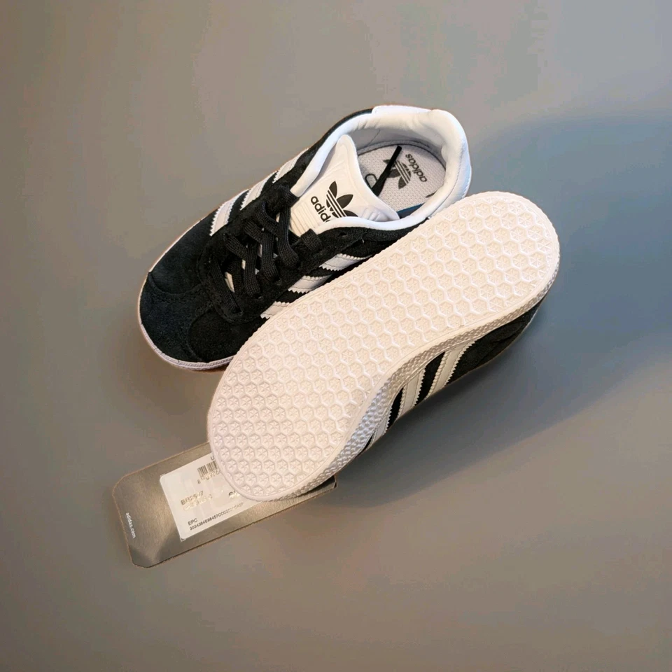 Adidas Unisex Niños Originales Gazelle Tenis Negro/Blanco/Dorado Niño Pequeño 11 Foto 3 de 4