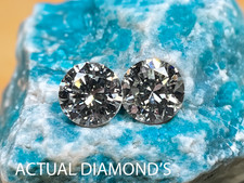 2 Matched GIA Certified ROUND Brilliant .46 CT TDW SI1 Natural Diamonds STUDS? 567.93 per carat